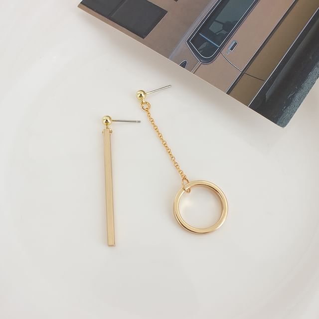 Star Asymmetrical Drop Earring / Clip On Earring