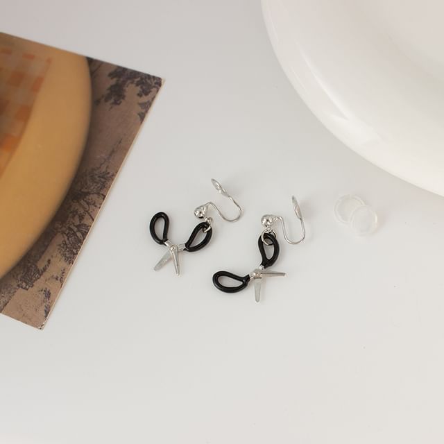 Scissor Drop Earring / Clip On Earring