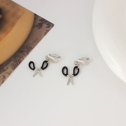 Scissor Drop Earring / Clip On Earring