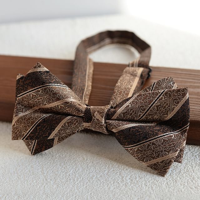 Striped Necktie & Accessory Set - Tie Clip Lapel Pin Pocket Square
