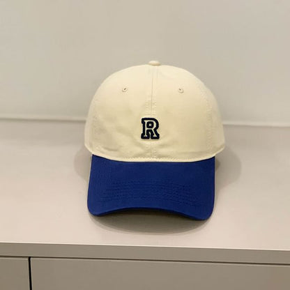 Lettering Embroidered Two Tone Baseball Cap