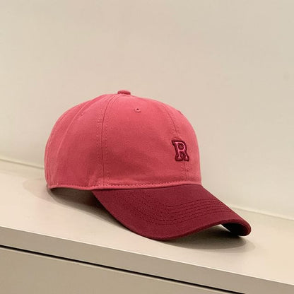 Lettering Embroidered Two Tone Baseball Cap