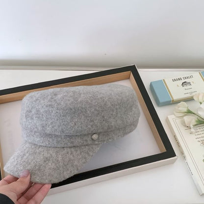 Buttoned Newsboy Cap