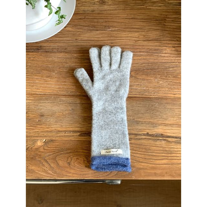 Applique Contrast Trim Knit Gloves