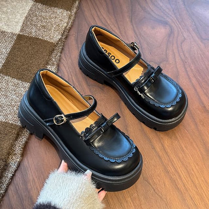 Platform Bow Mary Jane Shoes