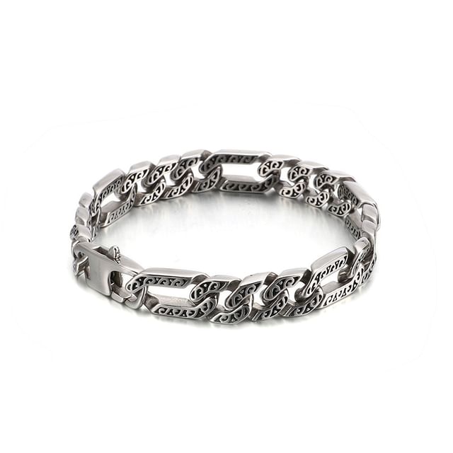 Debossed Chained Necklace & Bracelet Set