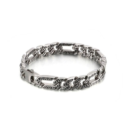 Debossed Chained Necklace & Bracelet Set