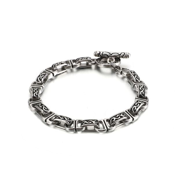Debossed Chained Necklace & Bracelet Set
