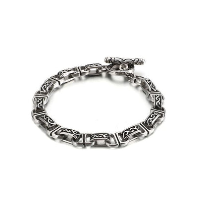 Debossed Chained Necklace & Bracelet Set