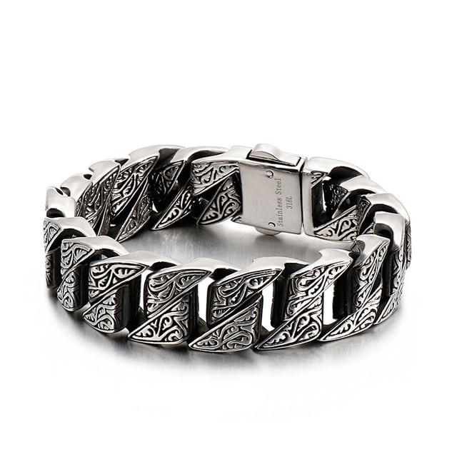 Debossed Stainless Steel Bracelet