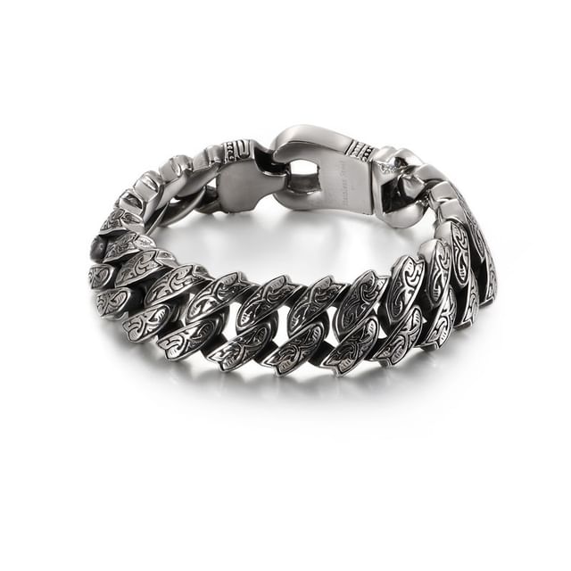 Debossed Stainless Steel Bracelet