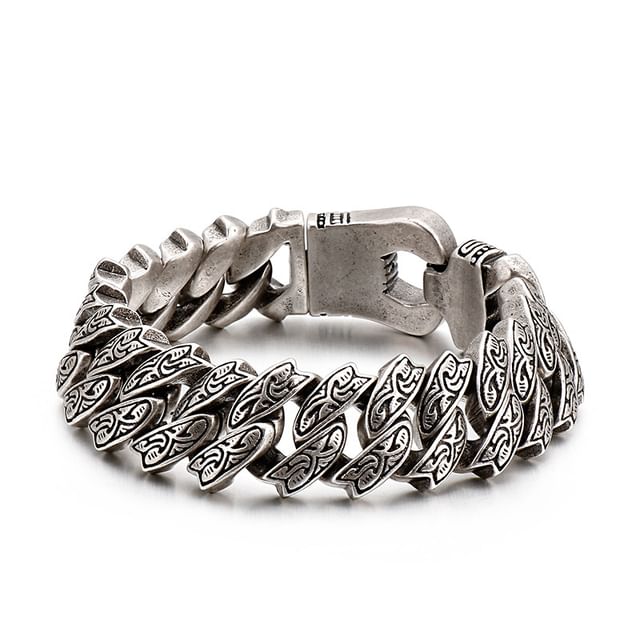 Debossed Stainless Steel Bracelet