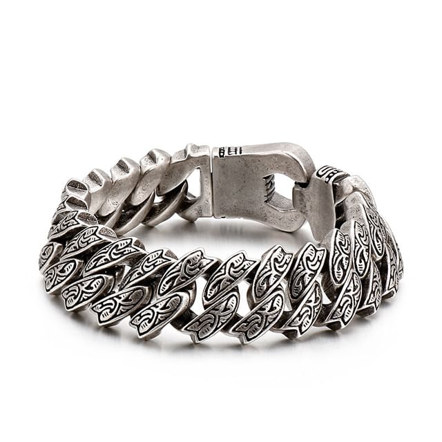 Debossed Stainless Steel Bracelet