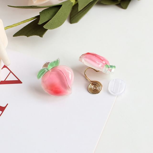 Peach Stud Earring / Clip On Earring