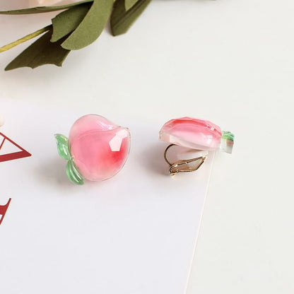 Peach Stud Earring / Clip On Earring