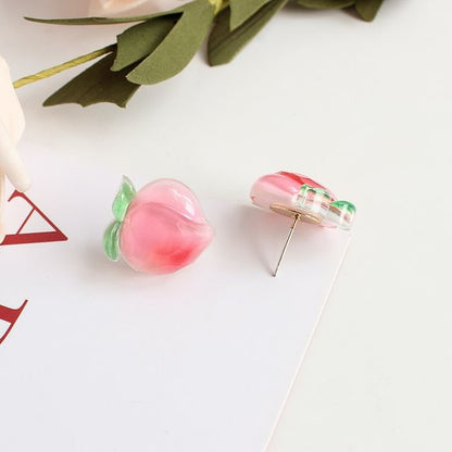 Peach Stud Earring / Clip On Earring