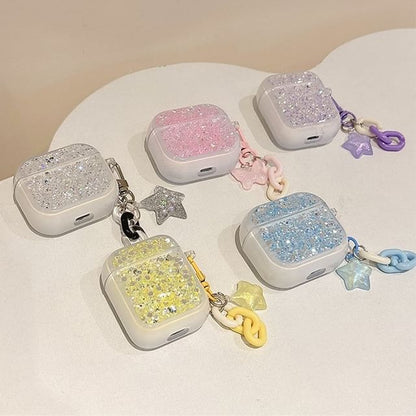 Sequined AirPods / Pro Earphone Case Skin with Charm (Various Designs)