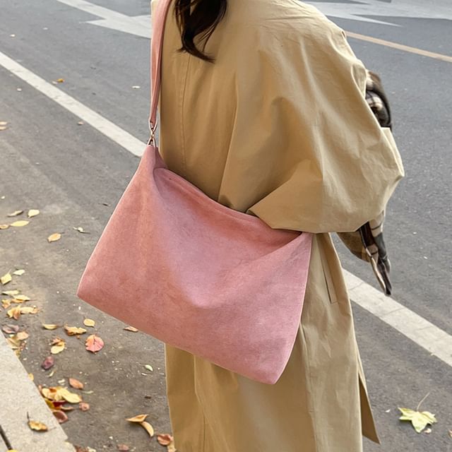 Plain Faux Suede Tote Bag