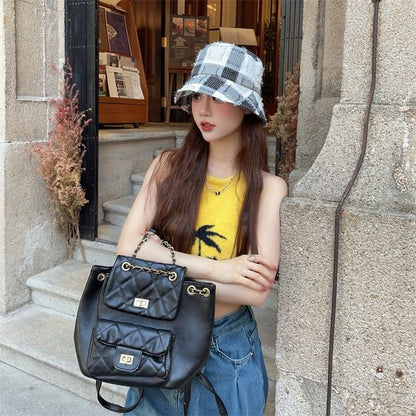 Distressed Hat Patchwork Bucket