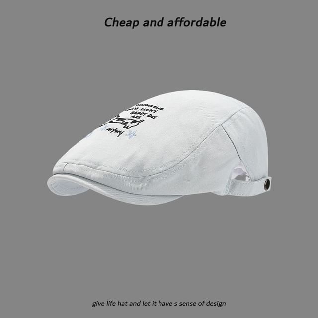 Cartoon Newsboy Embroidery Hat