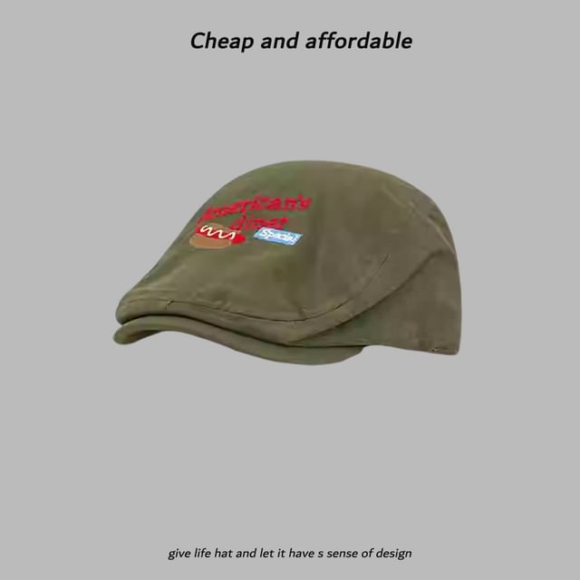 Hat Embroidery Newsboy Cartoon