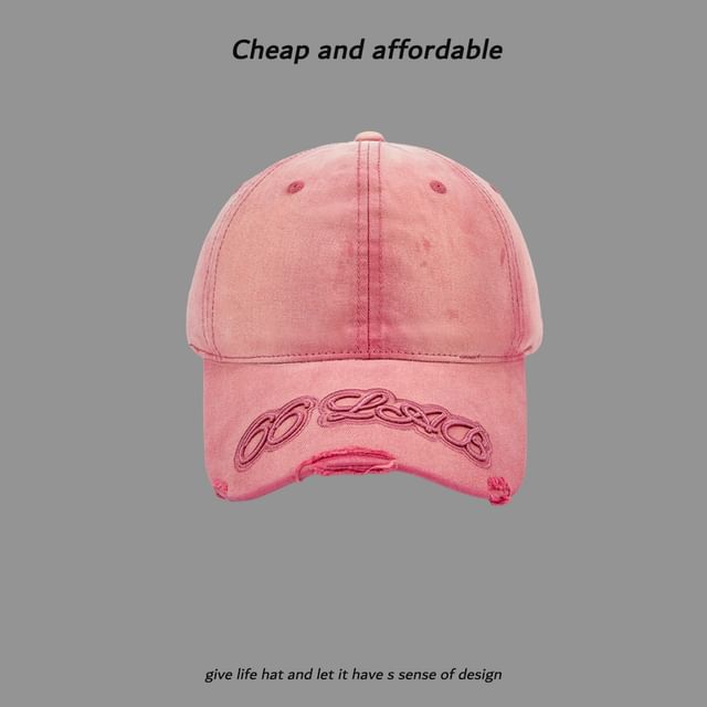 Embroidered Baseball Cap Washed Lettering