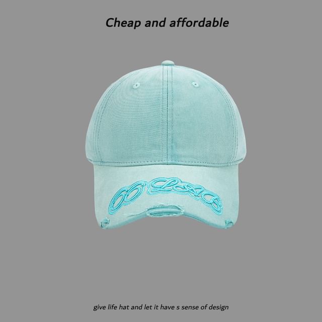 Embroidered Baseball Cap Washed Lettering