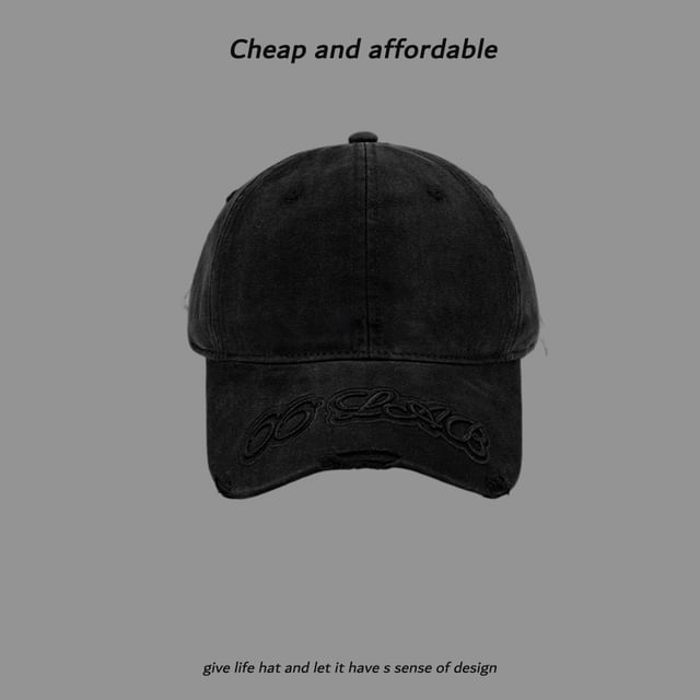 Embroidered Baseball Cap Washed Lettering