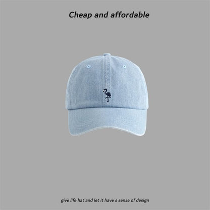 Baseball Flamingo Embroidered Cap