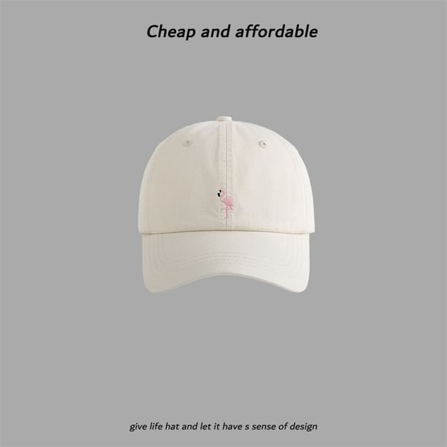 Baseball Flamingo Embroidered Cap