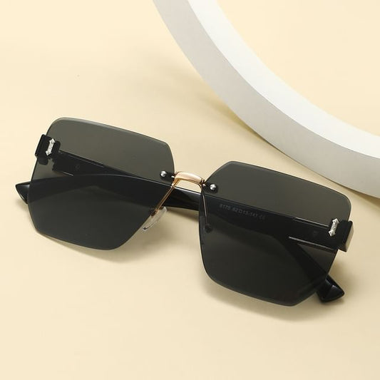 Oversized Geometric Rimless Sunglasses