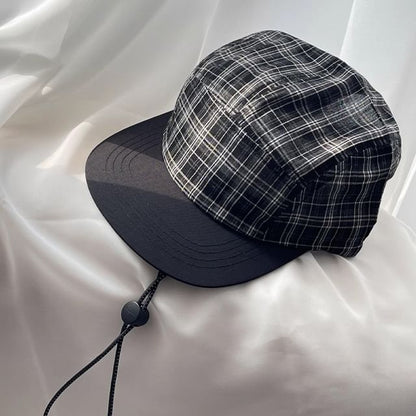 Plaid Drawstring Baseball Cap