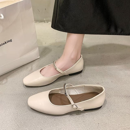 Metal Buckle Accent Mary Jane Shoes
