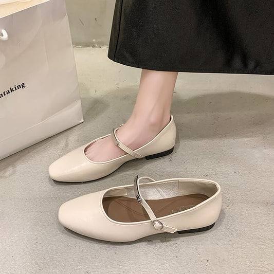 Metal Buckle Accent Mary Jane Shoes