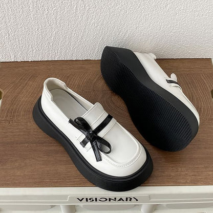 Platform Bow Detail Loafers