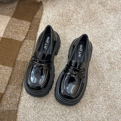 Platform Plain Knot Detail Loafers