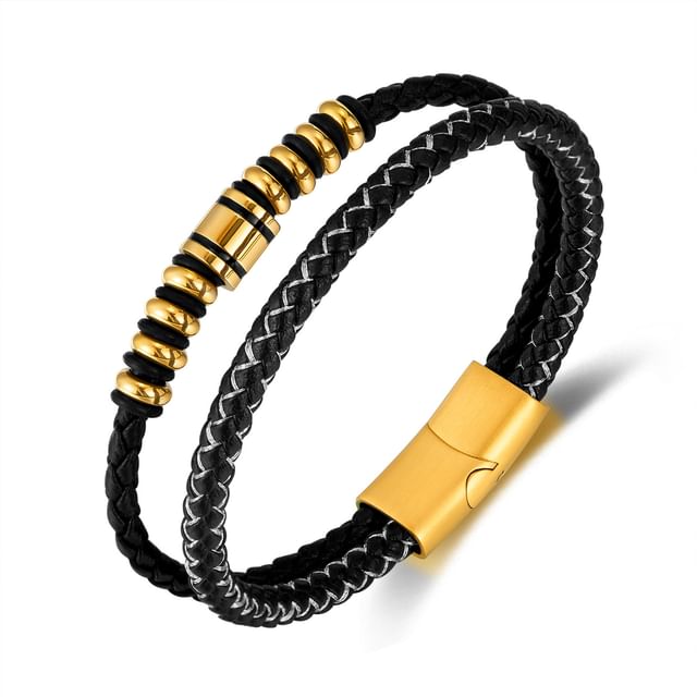 Woven Faux Leather Bracelet