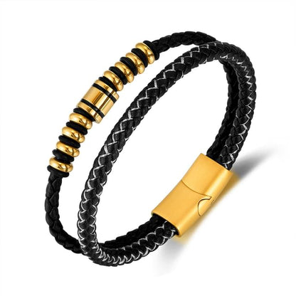 Woven Faux Leather Bracelet