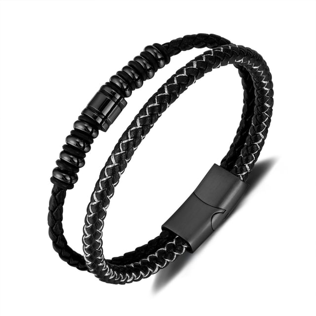 Woven Faux Leather Bracelet