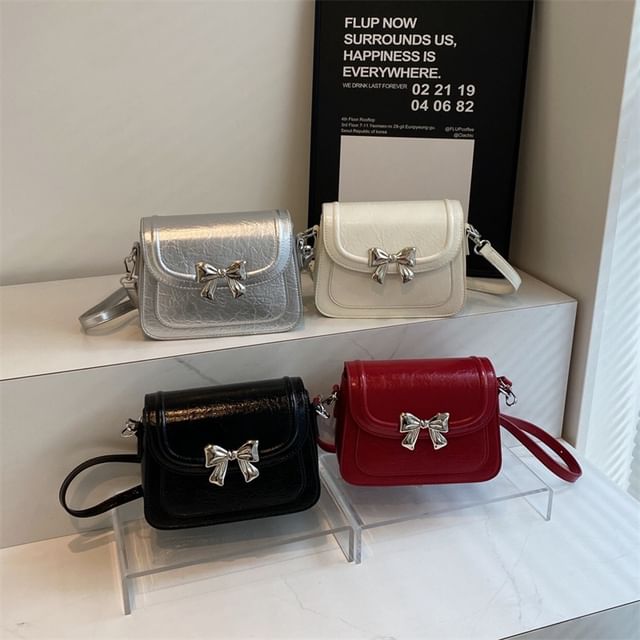 Bow Accent Flap Crossbody Bag