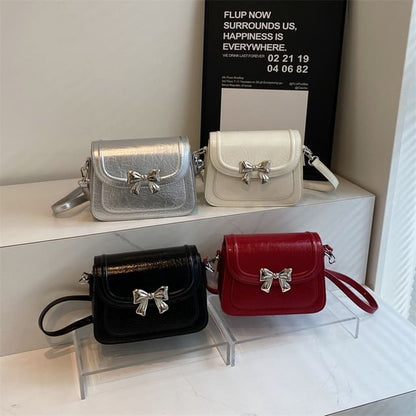 Bow Accent Flap Crossbody Bag