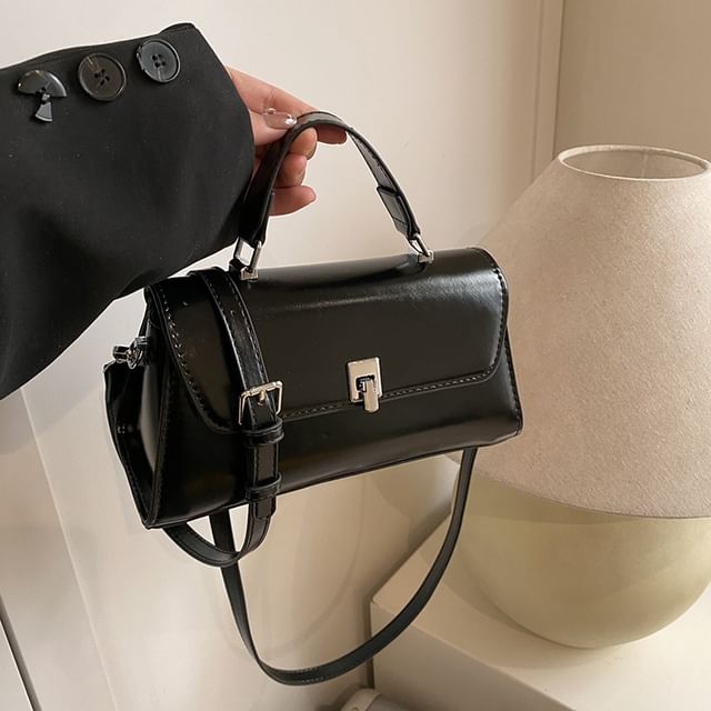 Faux Leather Flap Crossbody Bag