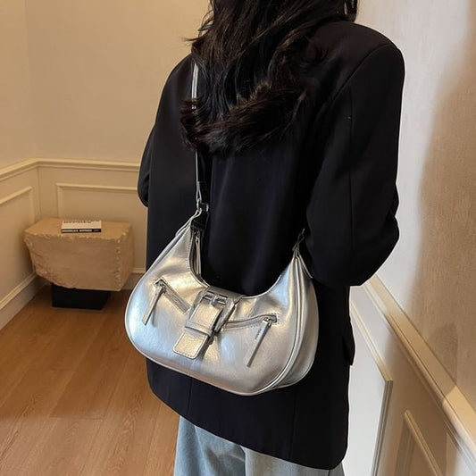 Faux Leather Bucked Shoulder Bag