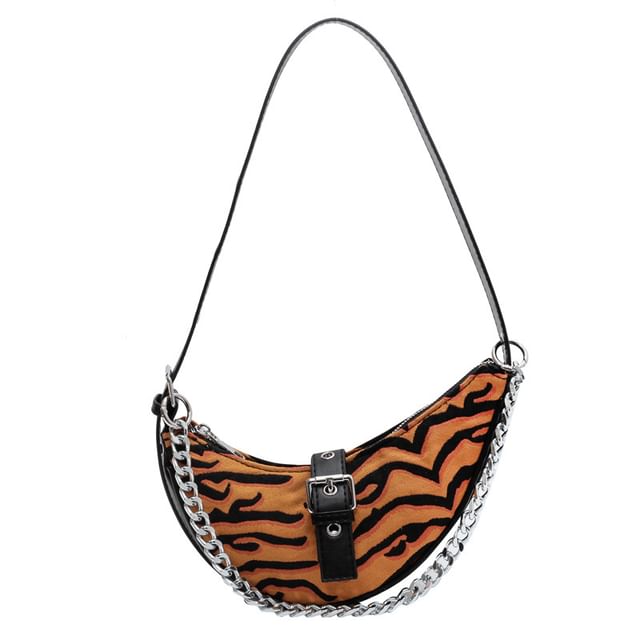 Animal Print Buckled Hobo Bag
