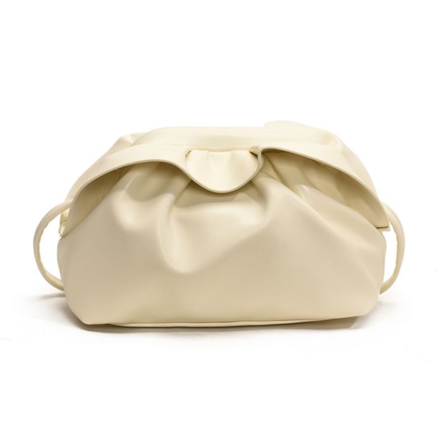 Faux Leather Ruched Crossbody Bag
