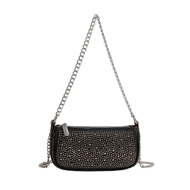 Denim Rhinestone Evening Clutch