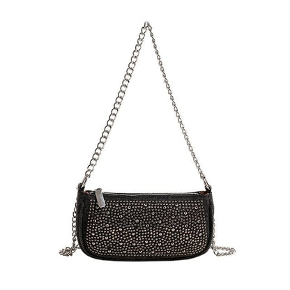 Denim Rhinestone Evening Clutch