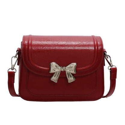 Bow Accent Flap Crossbody Bag