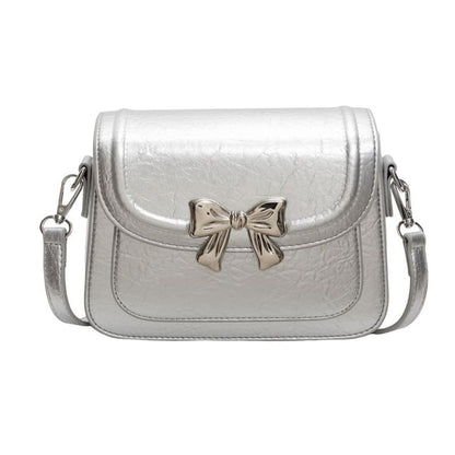 Bow Accent Flap Crossbody Bag