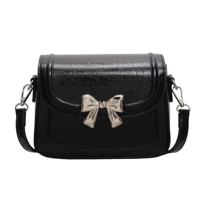 Bow Accent Flap Crossbody Bag